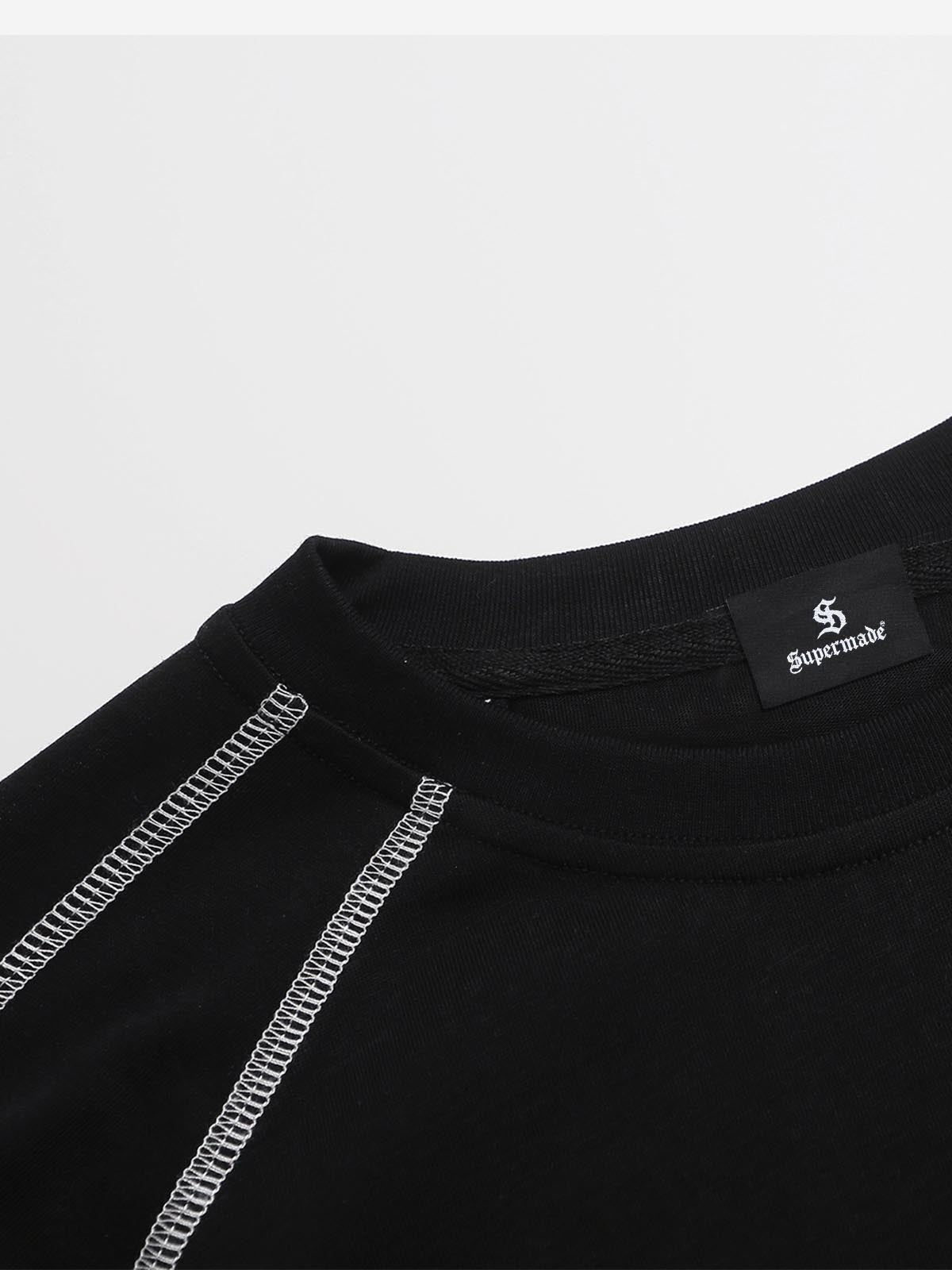 Leopard-Panel Slogan Quick-Dry Long Sleeve Tee
