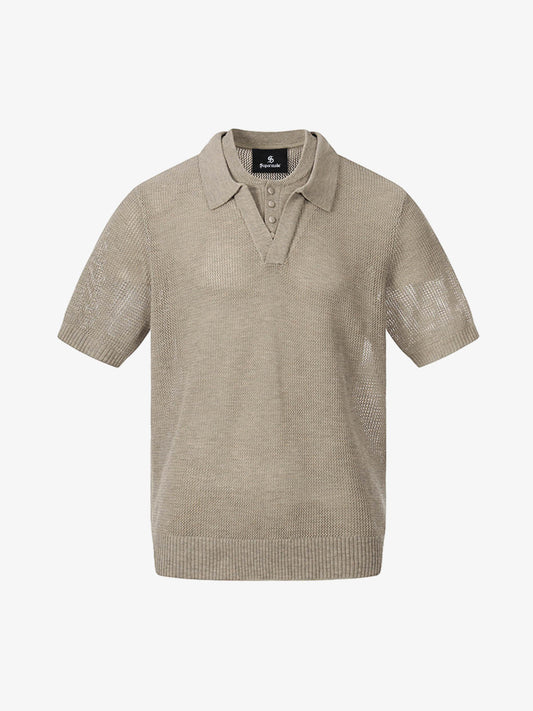 Hollow-Out Layered Polo Shirt