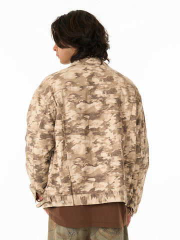 Camouflage Multi-Pocket Work Denim Jacket 