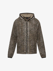 Leopard Studded Zip Hoodie