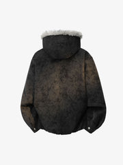Faux-Fur Collar Aviation Buckle Jacket