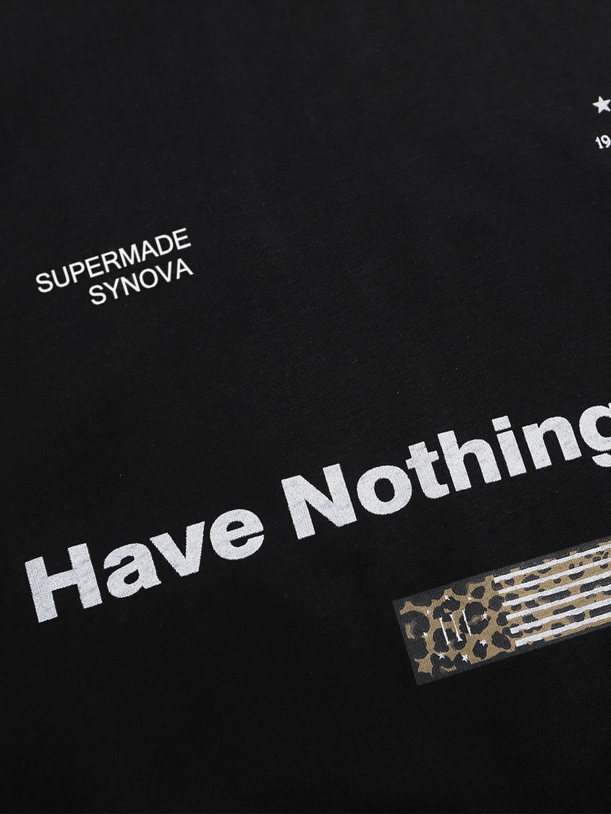 Leopard-Panel Slogan Quick-Dry Long Sleeve Tee
