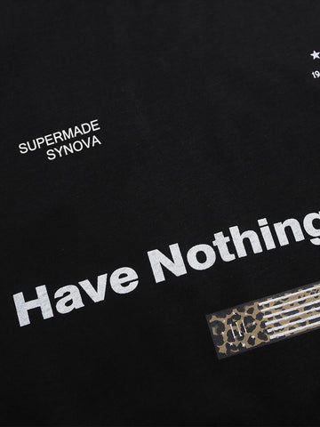 Leopard-Panel Slogan Quick-Dry Long Sleeve Tee