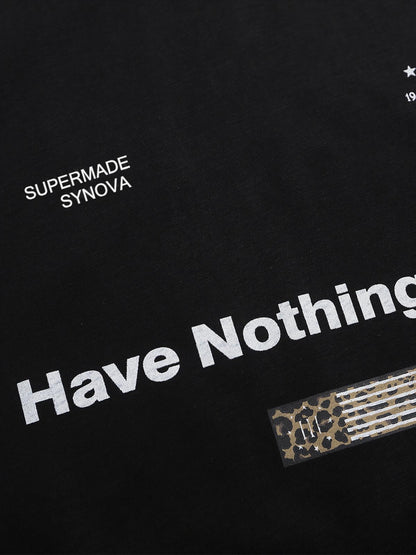Leopard-Panel Slogan Quick-Dry Long Sleeve Tee