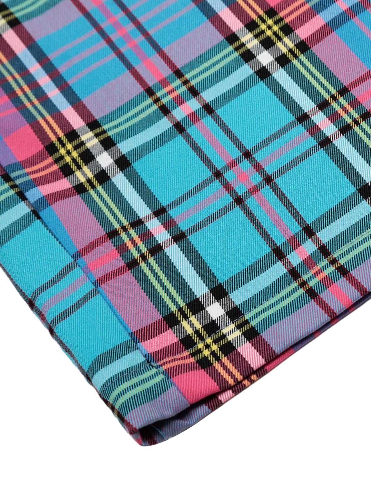 Draw String Contrast Plaid Pants 