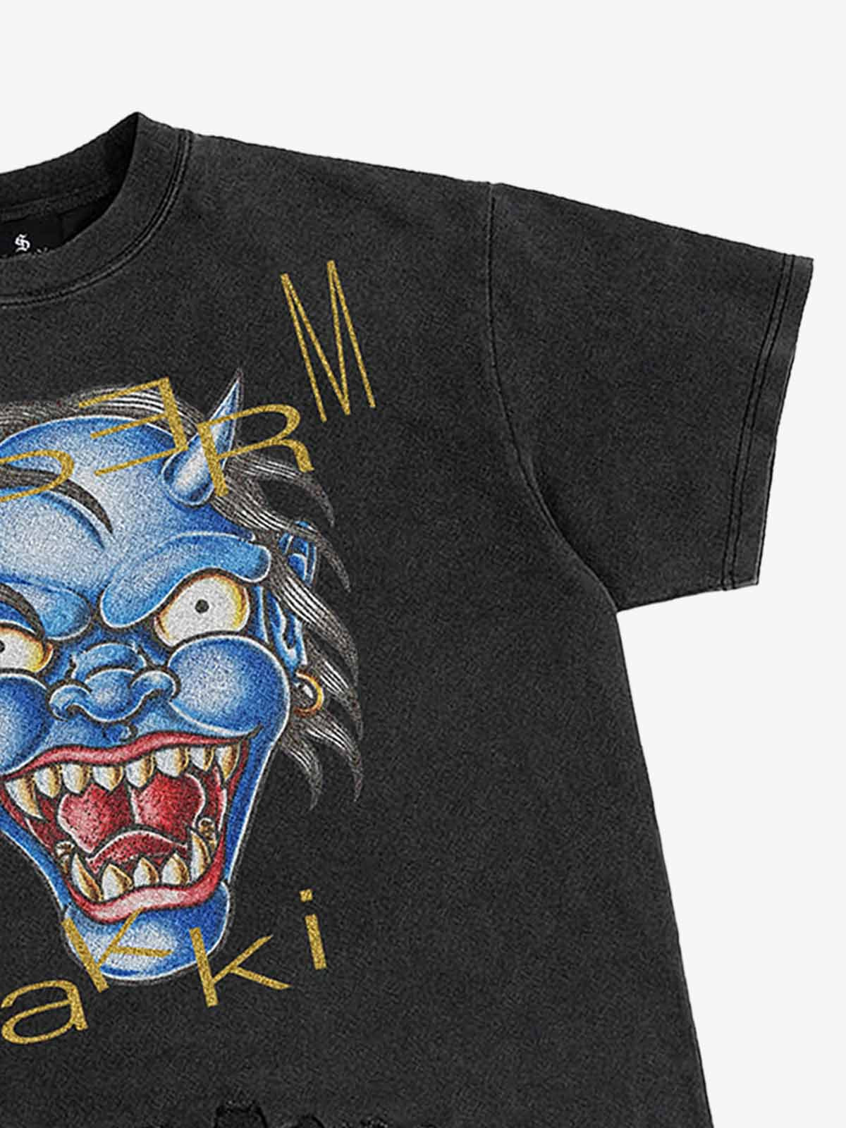 Evil Spirit Graphic Brushed Distressed Tee
