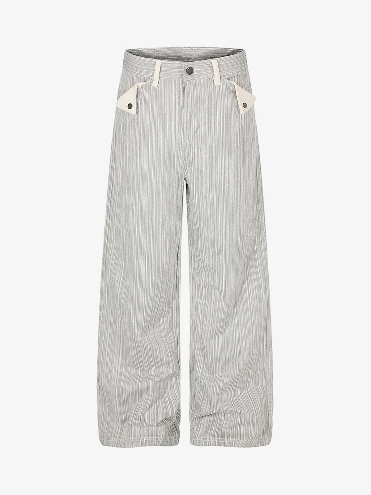 Striped Color Block Pocket Jeans