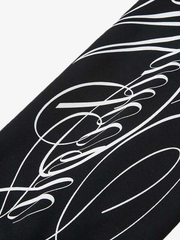 Fur-Trim Sleeve Graphic Zip Hoodie
