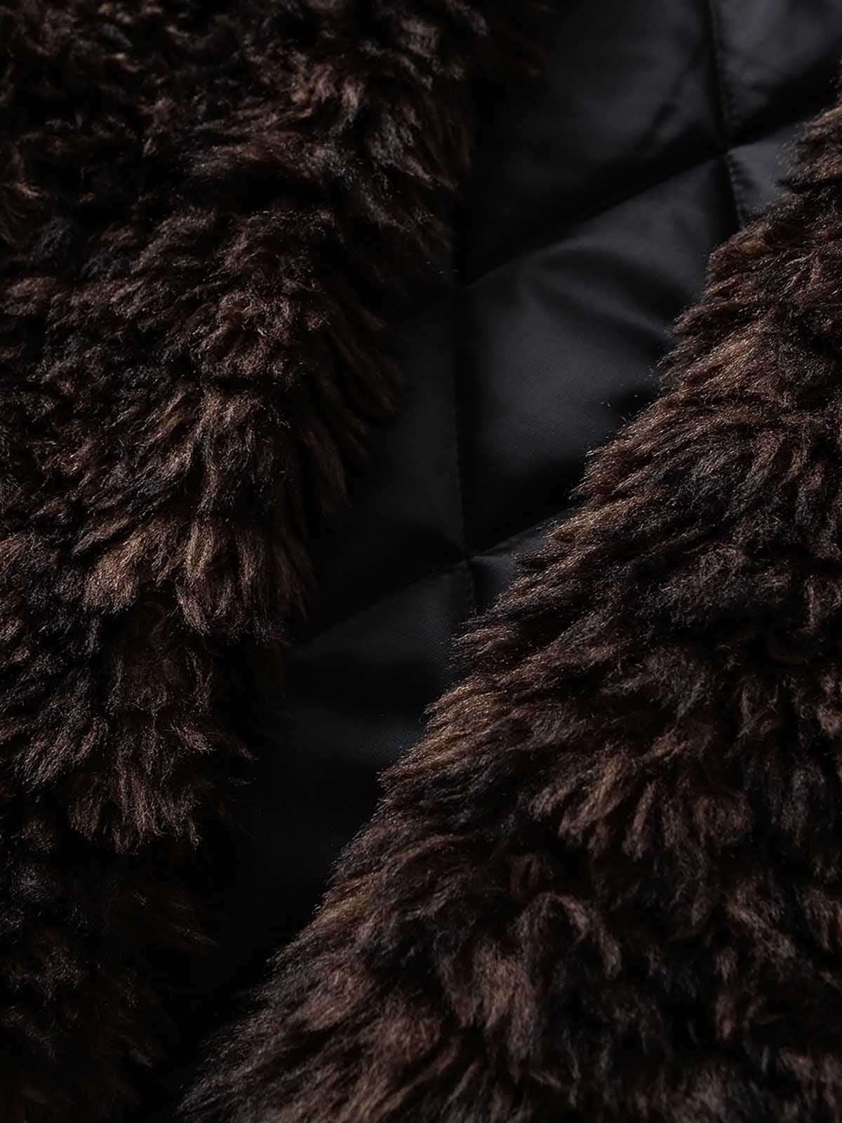Faux Fur Leather Coat
