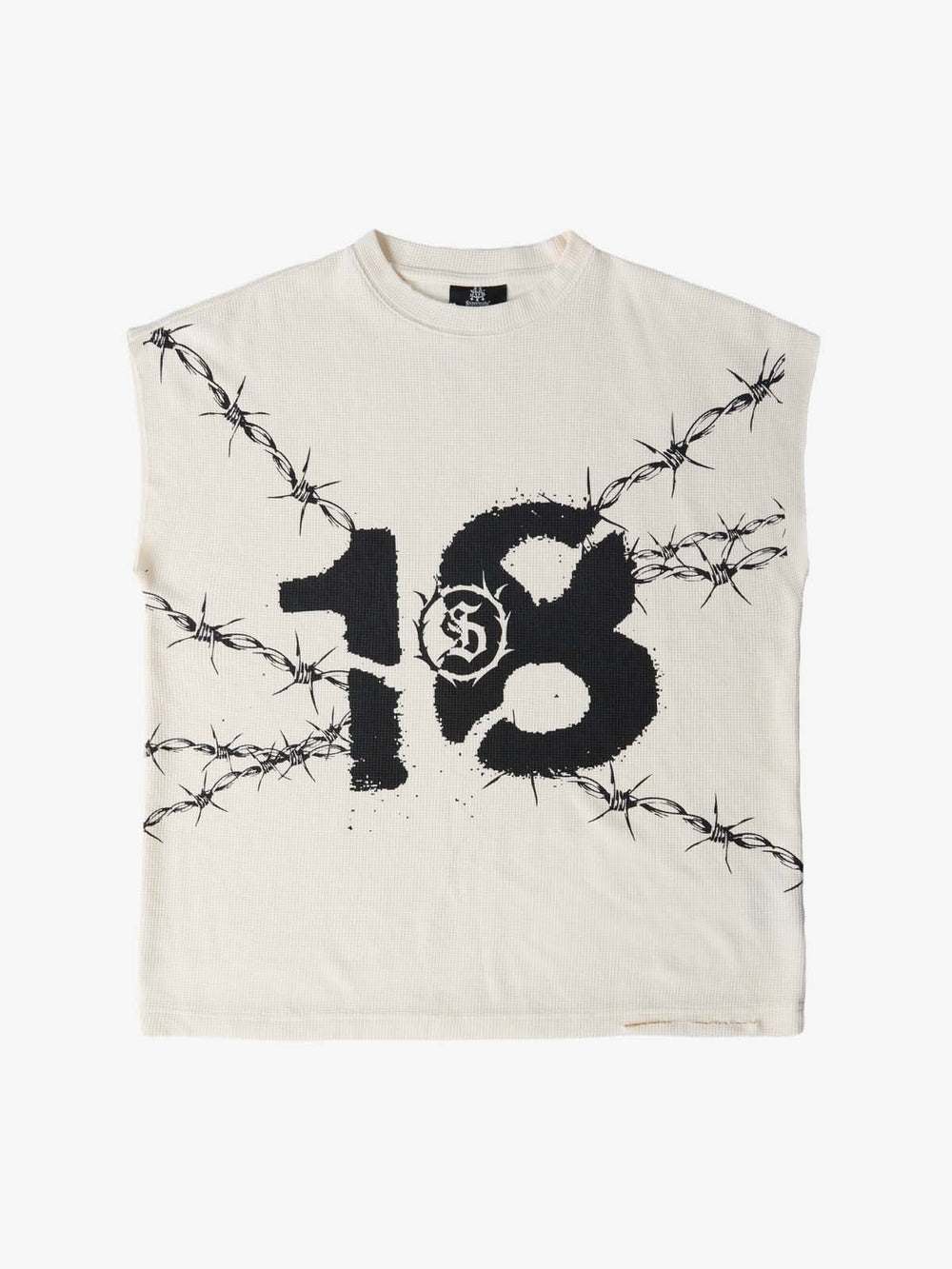 Waffle Thorn Print Sleeveless T-Shirt 