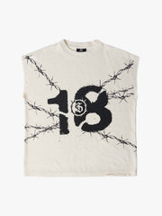 Waffle Thorn Print Sleeveless T-Shirt 