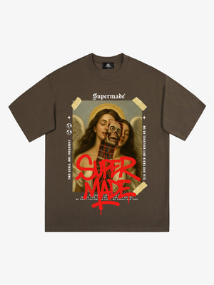 Angel and Demon Struggle Graphic T-shirt 