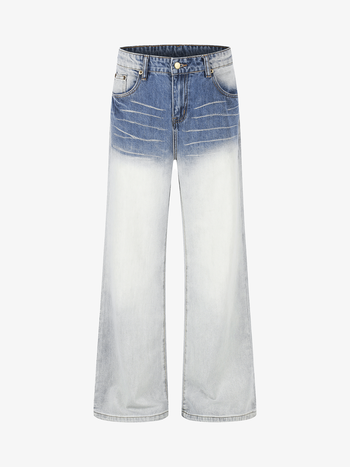 Gradient Whisker Wide-Leg Jeans