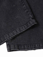 Washed Distressed Multi-Pocket Cargo Jeans 