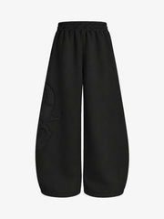 Cotton-Blend Quilted Padded Embroidered Hoodie & Wide-Leg Sweatpants Set