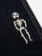 Pirate Skull Heavyweight Black Raw Denim Jeans
