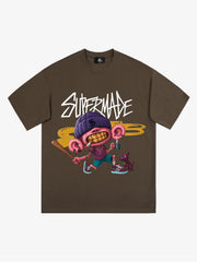 Thesupermade Cartoon Graffiti Trendy Weird Kid T-Shirt 
