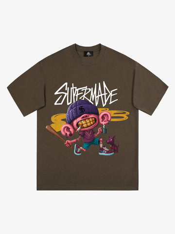 Thesupermade Cartoon Graffiti Trendy Weird Kid T-Shirt 