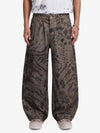 Leopard Tiger Curved-Leg Jeans