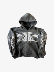 American Retro 3D Printed Zip-Up Sweatshirt
