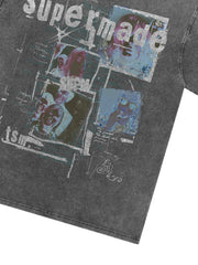 Washed Vintage Collage Graphic T-Shirt 