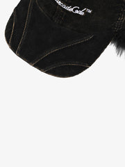 Street-style Retro Distressed Corduroy Duckbill Cap