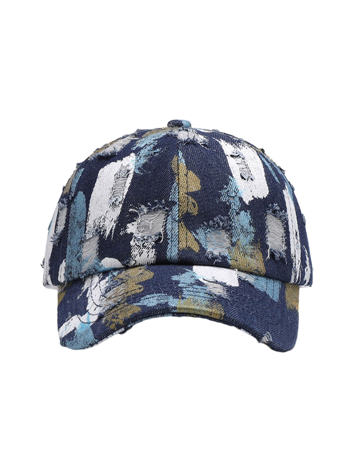 Distressed Abstract Print Baseball Cap