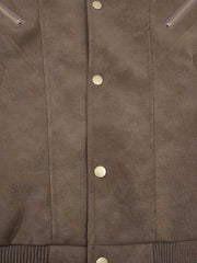 Zipper-Detail Structured Biker Jacket
