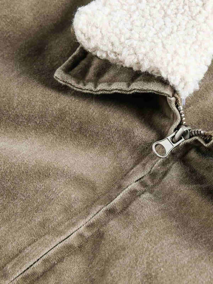 Winter Essential Bomber Jacket with Faux Fur Trimmed Hood 