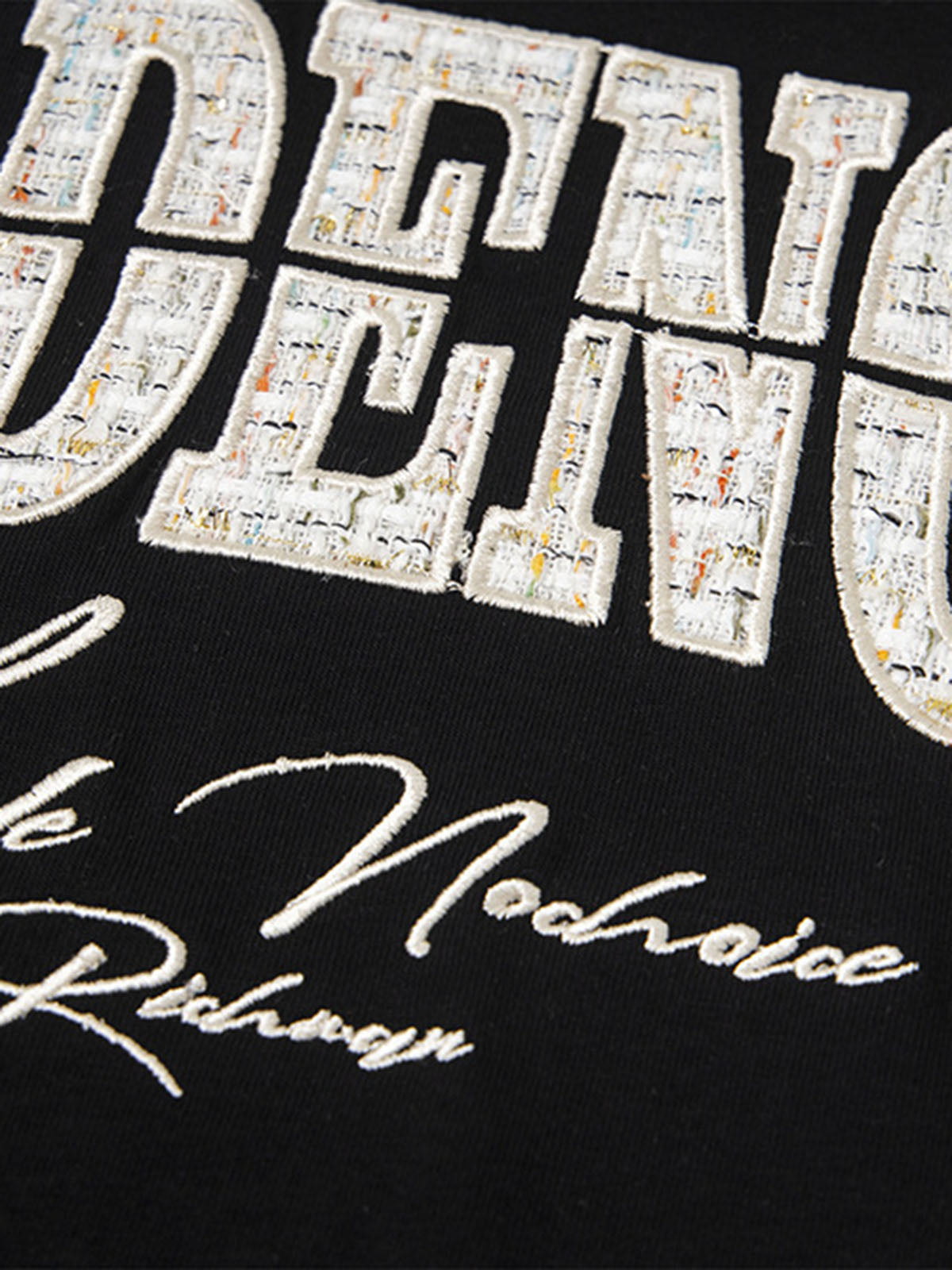 Vintage Patchwork Embroidered Letter T-shirt 