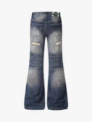 Ripped Studded Low Rise Bootcut Jeans