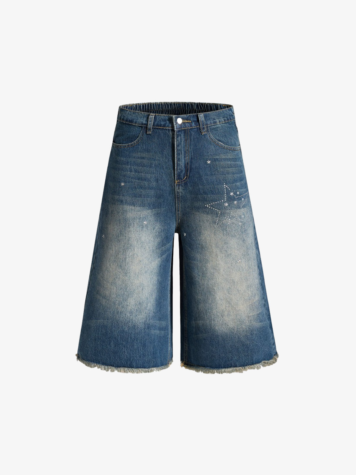 Raw Hem Star Rhinestone Jorts