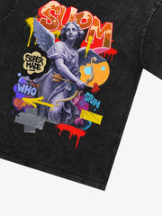 Retro Angel Statue Graffiti T-Shirt 