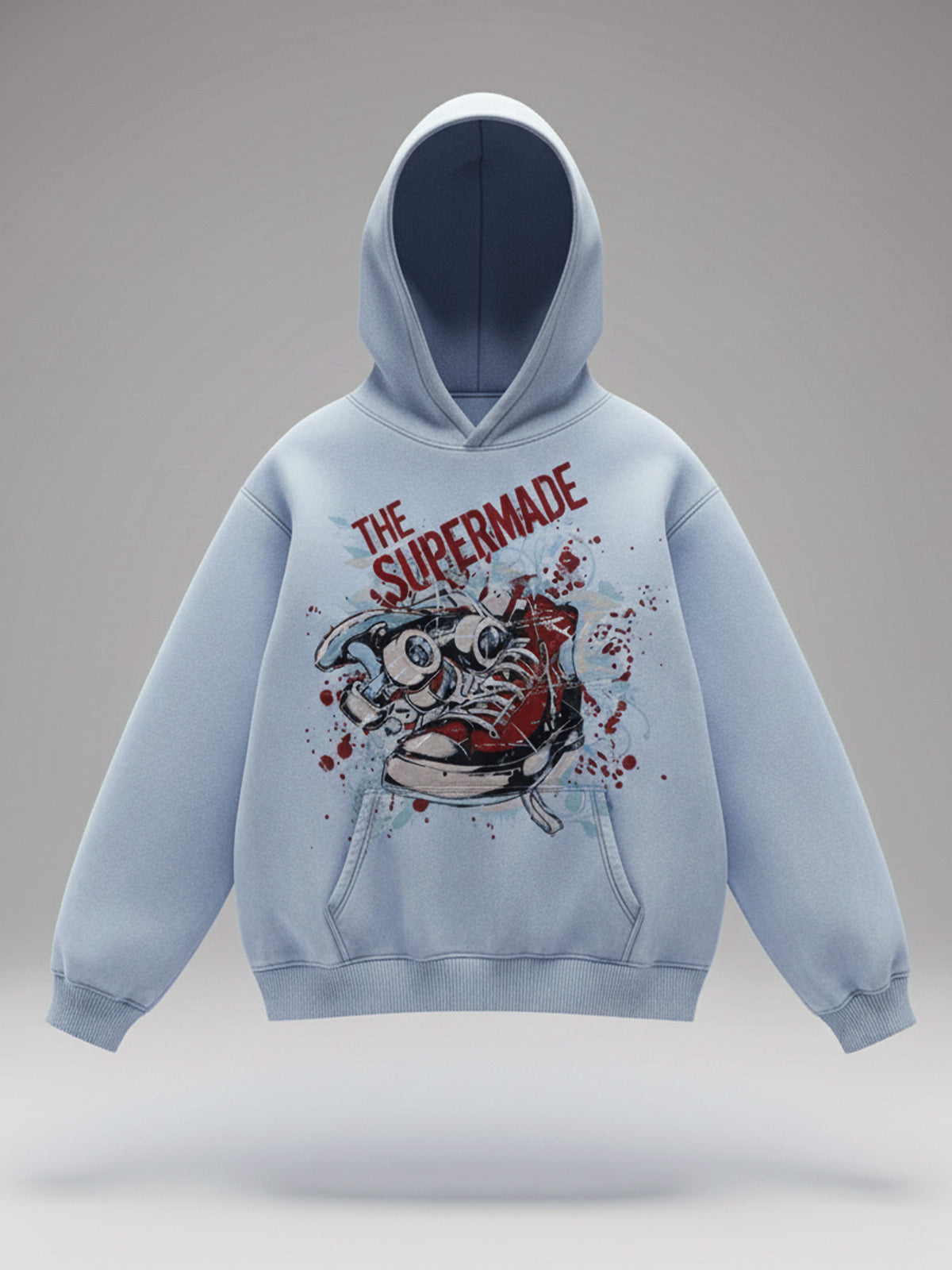 Stylish Graphic Hoodie with Bold Sneaker Design for Casual Wear 