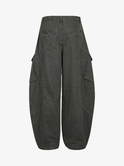 Wide-Leg Cargo Pants with Unique Pocket Design for Casual Style 