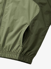 Graphic Print Batwing-Sleeve Nylon Track Jacket