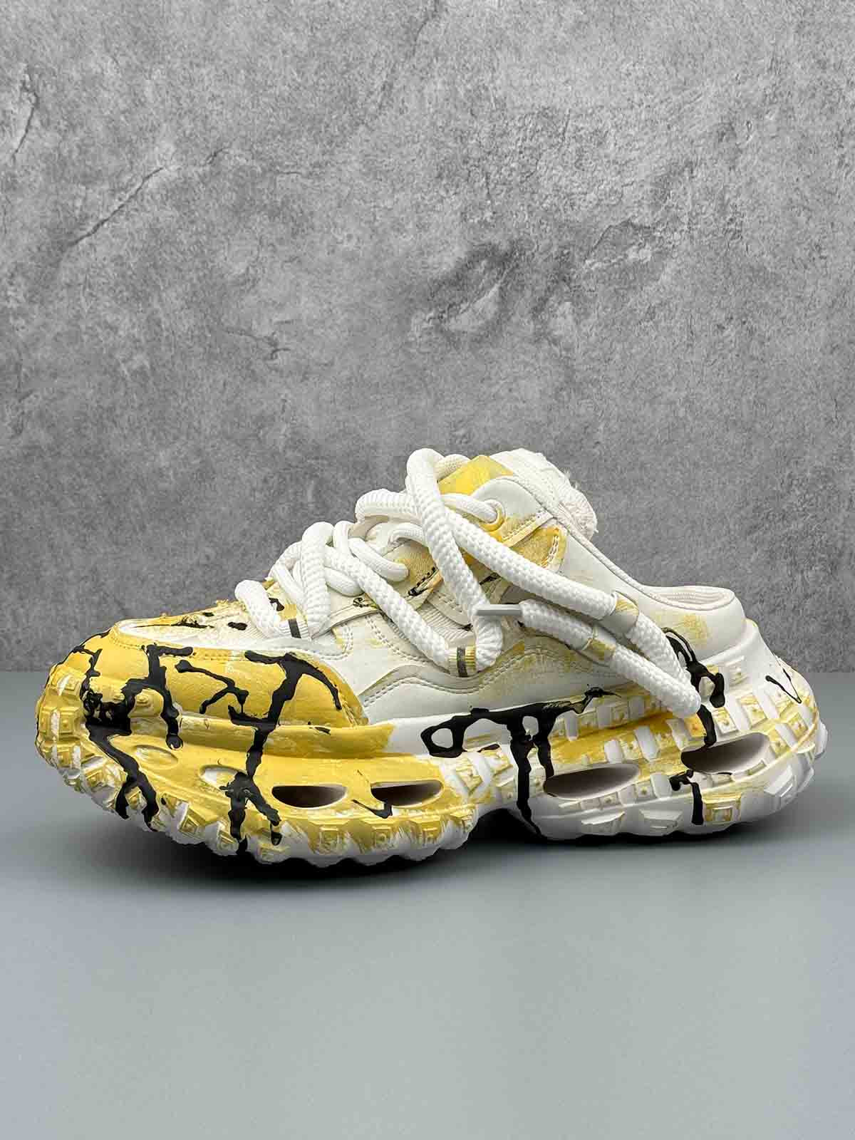 Mesh Overlay Chunky Sole Low-Top Sneakers