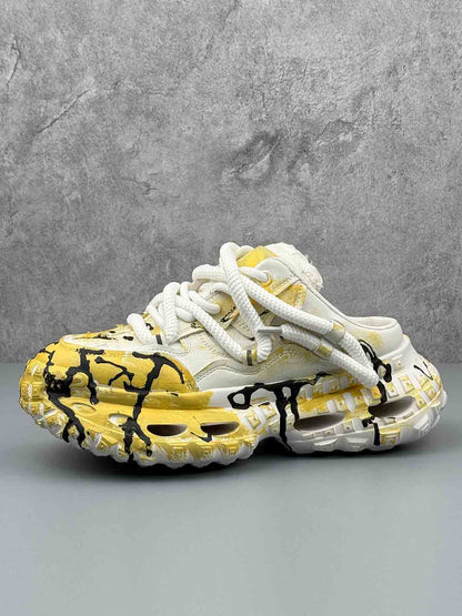 Mesh Overlay Chunky Sole Low-Top Sneakers