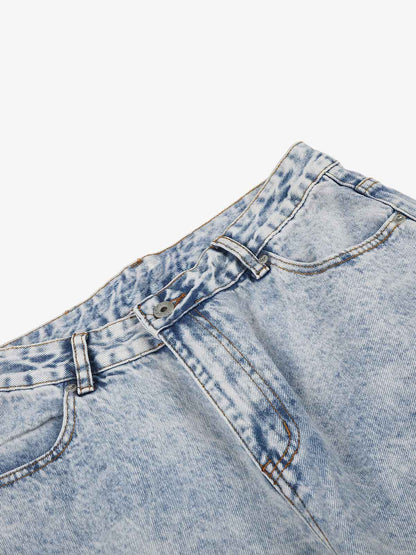 Angel Wing Print Bggy Jeans