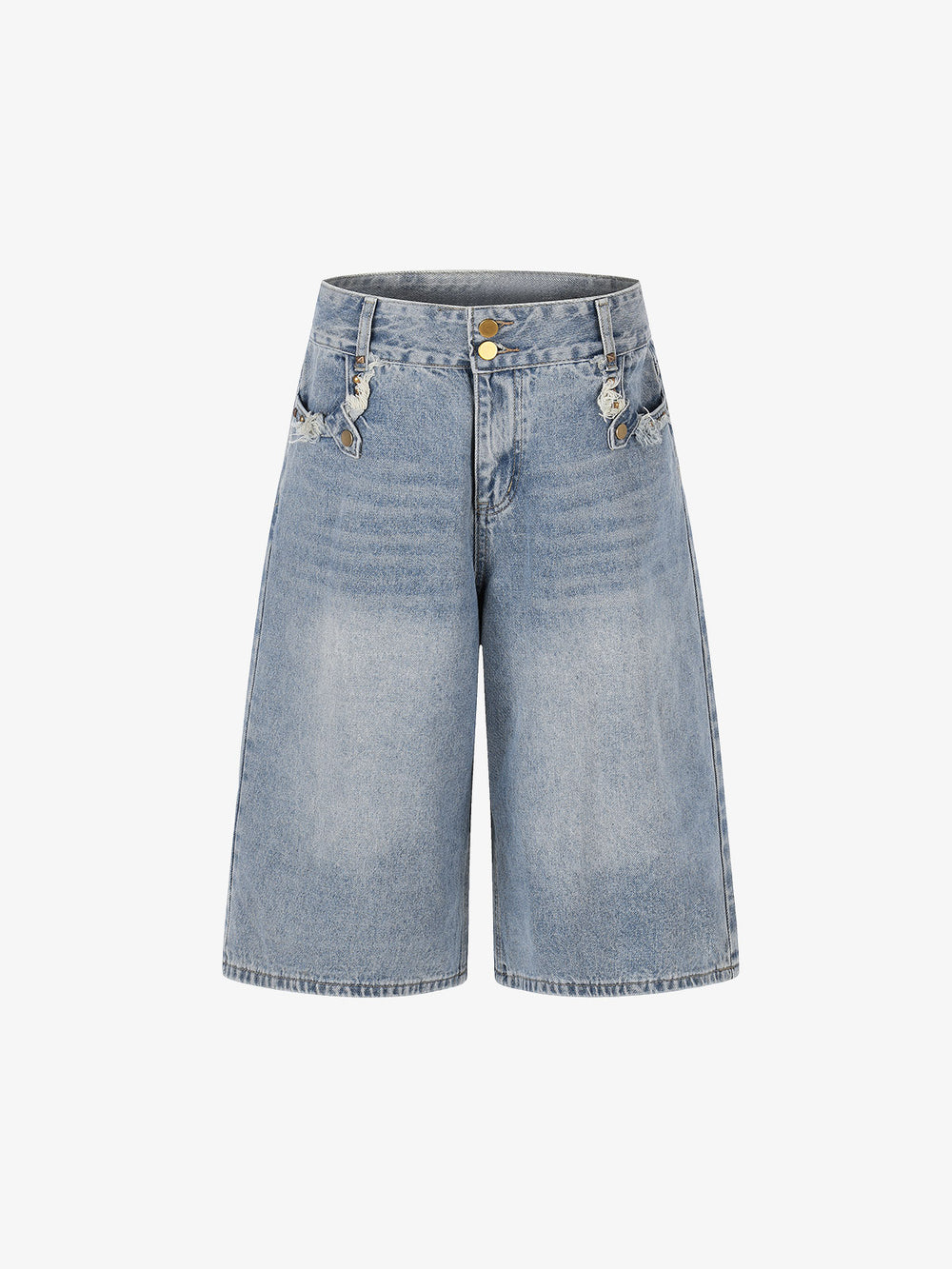 Studded Raw Edge Pocket Jorts