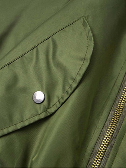 Winter Bomber Jacket with Leopard Fur Collar - Stylish and Warm for Men and Women 