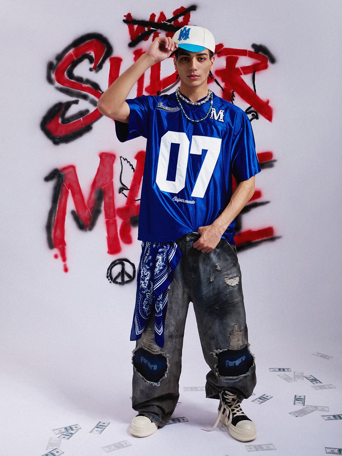 Jersey Loose Satin 07 Stitching Sports T-Shirt 