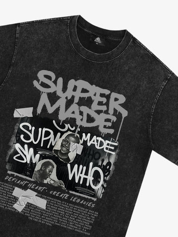 Streetwear Graffiti Character Collage Graphic T-Shirt 