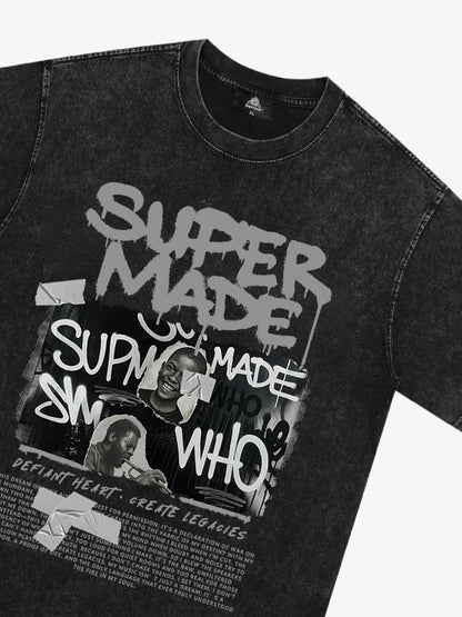 Street Graffiti Style Retro Character Collage T-Shirt 