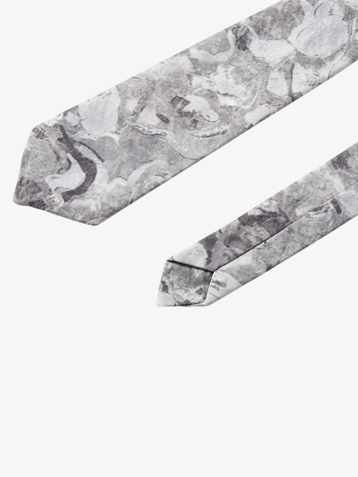 Grey Floral Tie
