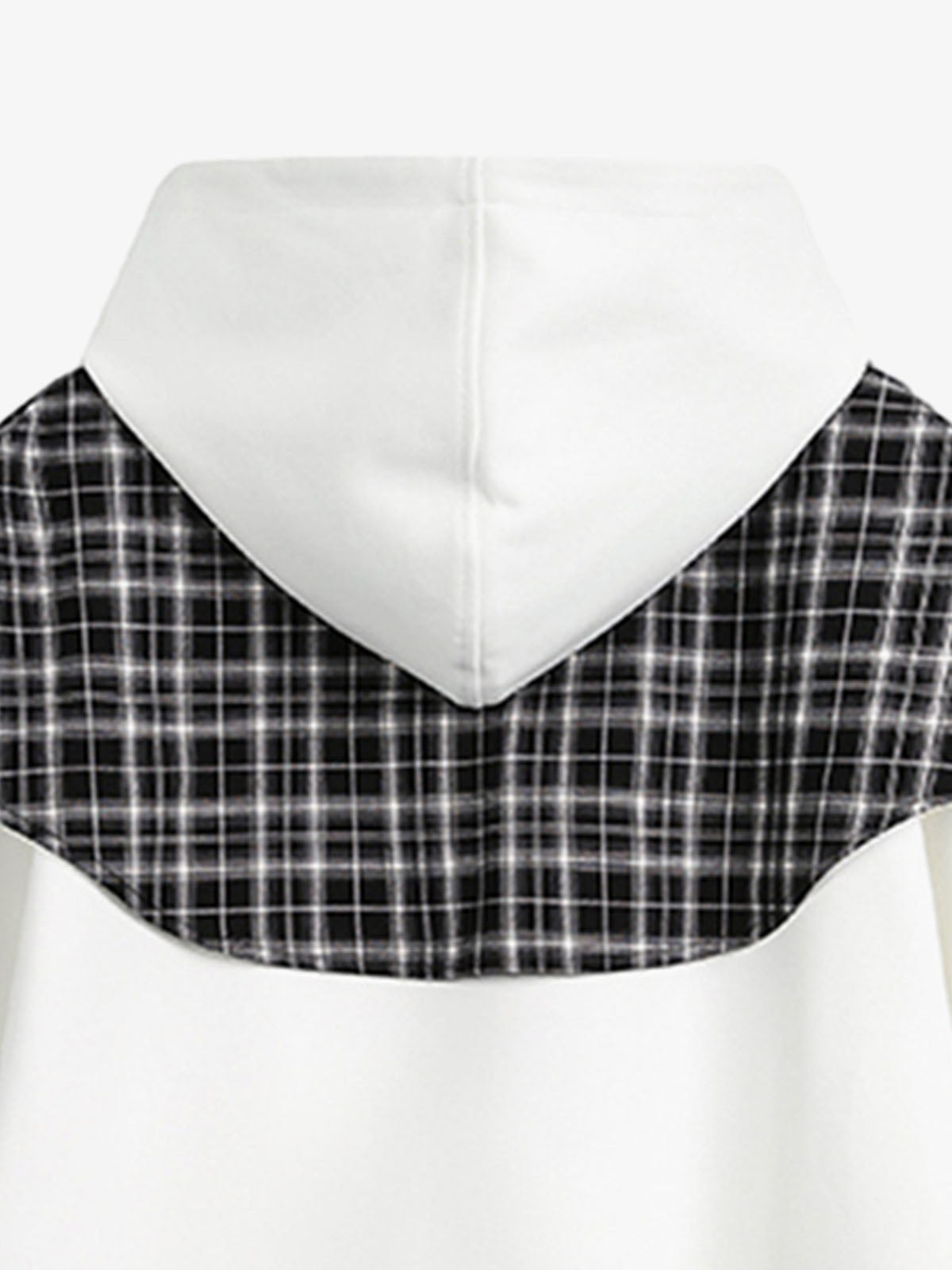 Stylish Plaid-Trimmed Hoodie with Sailor Collar Design for Women 