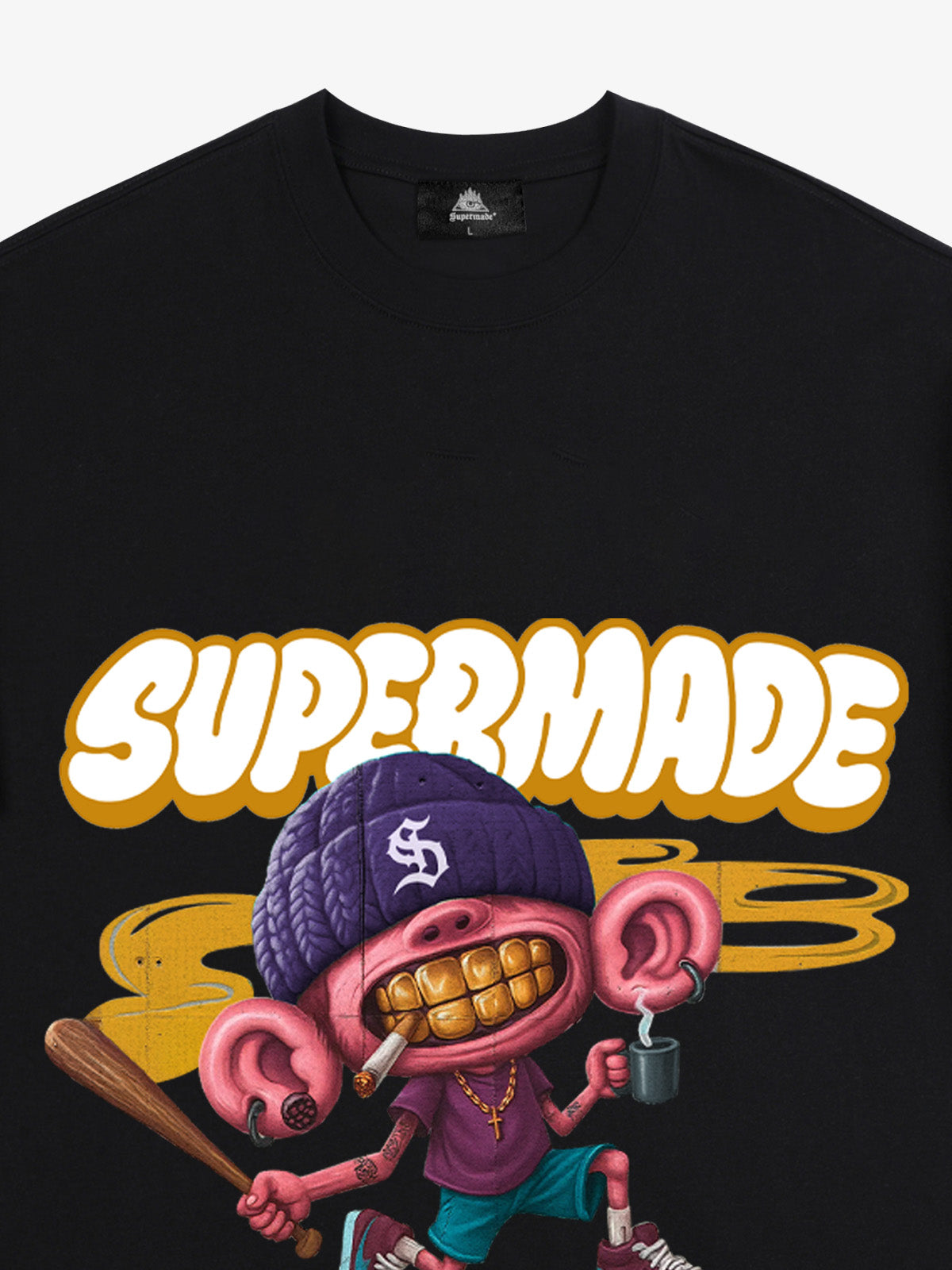 Thesupermade Cartoon Graffiti Baseball Cool Boy T-shirt 