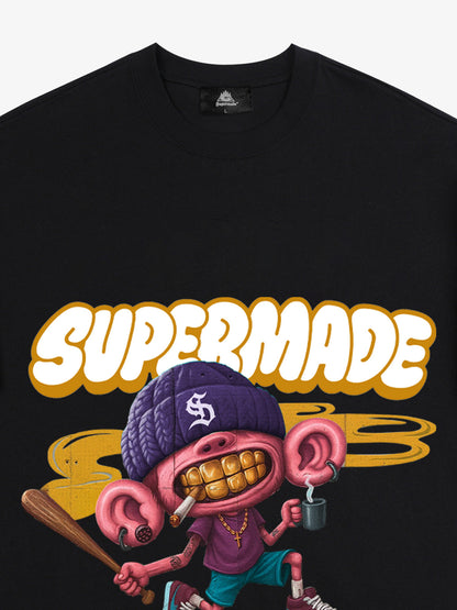 Thesupermade Cartoon Graffiti Baseball Cool Boy T-shirt 