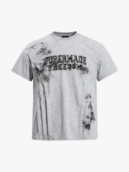 Supermade Deconstructed Pleated Freedom T-Shirt 