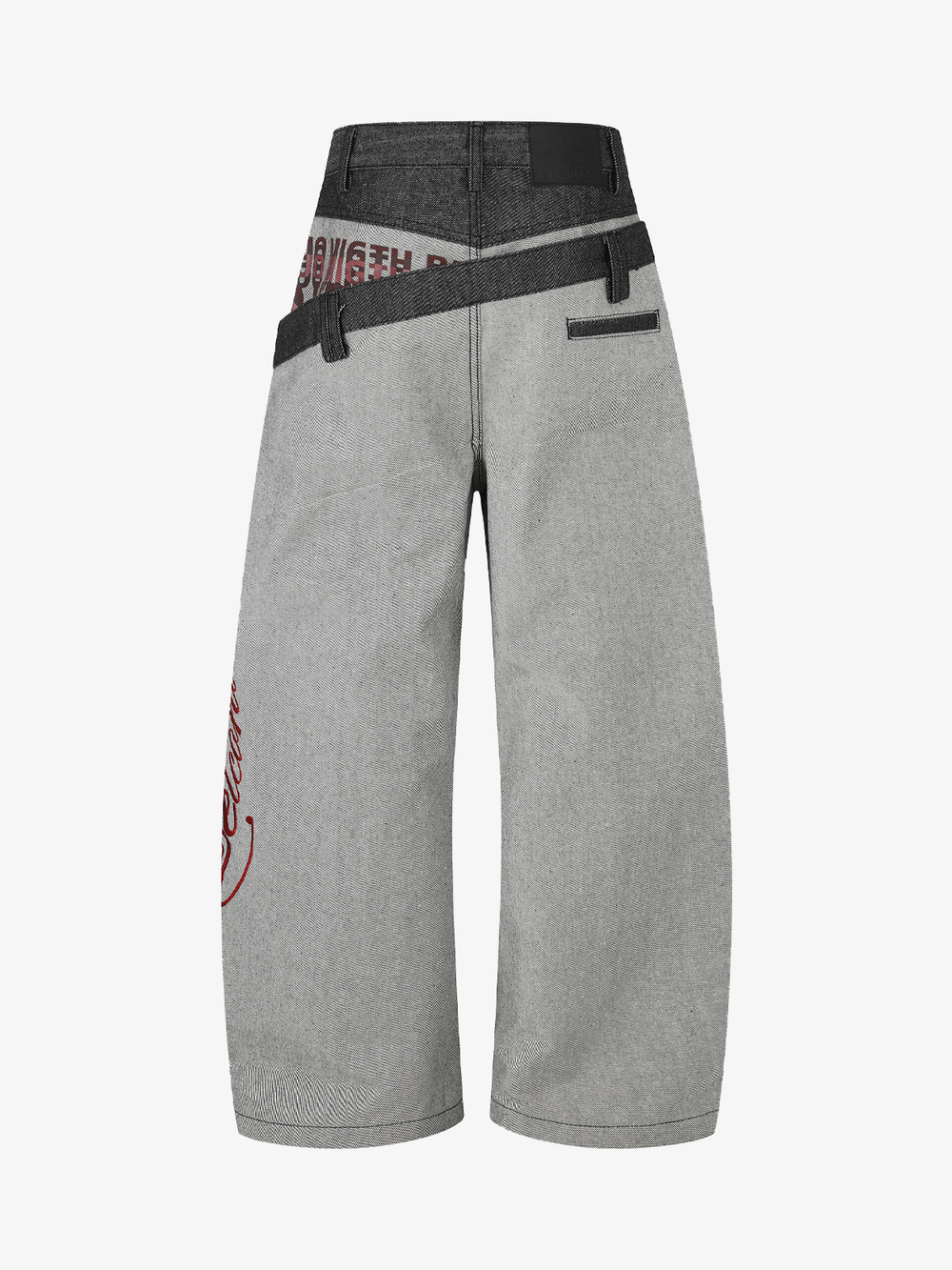 Two-Tone Graphic Baggy Jeans